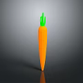 Fresh Orange Carrot With Green Leafy Tops And Smooth Textured Surface