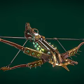 Cartoon crossbow game equipment toxic crossbow wooden crossbow bow arrow crossbow PBR material crossbow long range weapon cold weapon hunting 3d model