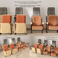 Simple Comfortable Chairs With Wooden Frame And Colorful Seats Details