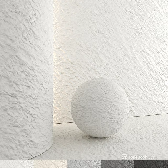 White Textured Architectural Components With Sphere Cylinder And Background Wall 3d model 