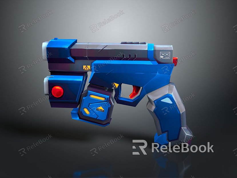 Cartoon pistol cartoon musket cartoon gun laser pistol laser gun science fiction weapon future weapon model