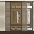Modern Wardrobe Design Featuring Glass Doors Hanging Areas And Storage Compartments