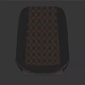 Modern Stylish Chair With Black Frame And Geometric Patterned Upholstery 3d model