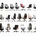 Various Modern Office Chairs With Ergonomic Designs And Multiple Style Options 3d model