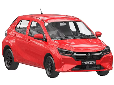 Red Compact Hatchback Car Featuring Modern Exterior Design And Black Wheels 3d model