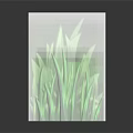 Cartoon Green Grass Arranged in Row With Reflections on Gray Gradient Background 3d model