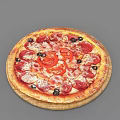Delicious Pepperoni Pizza With Melted Cheese And Black Olives On Wooden Tray