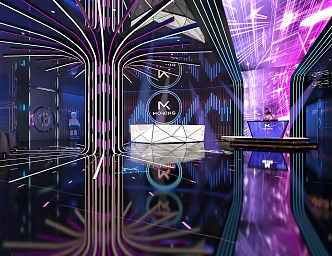 Modern KTV Hall Front Desk 3d model