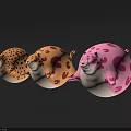 Colorful Animal Shaped Inflatable Decorations With Spotted Patterns Round Bodies And Tails