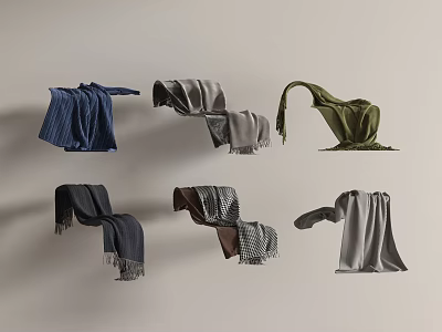 Soft Cozy Bedding Blankets In Multiple Colors With Fringed Edges And Styles 3d model