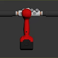 Red Cordless Drill Power Tool With Metal Attachment And Ergonomic Grip