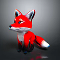 Cartoon Red Fox Game and Movie Character With White Belly Black Ears and Tail Tip