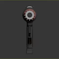 Futuristic Sci Fi Weapon Black With Red Accents Modern Design Sleek Appearance And Detailed Structure