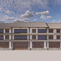 Traditional Chinese Style Office Building With Two Story Structure White Walls And Tile Roof