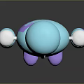 3D Articulated Character With Metallic Blue Green Shine And Jointed Limbs