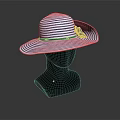 Stylish Blue And White Striped Wide Brim Hat For Summer Fashion Accessory