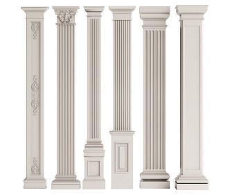 European Roman Column Roman Column Gypsum Line Carving 3d model