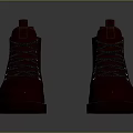 Brown Leather Boots with Lace Up Design Thick Rubber Sole and High Top Ankle Style