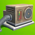Outdoor Air Conditioner Fan Unit With Metallic Body Control Buttons And Stable Base Connected Pipe