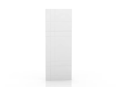 Modern White Minimalist Door Design With Vertical Lines And Panel Details 3d model