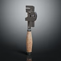 High Quality Hardware Tool Adjustable Wrench With Metal Head And Wooden Handle