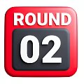 Red Square Icon Design With White ROUND Text And Black 02 Section