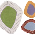 Colorful Shaped Rugs With Decorative Edges For Modern Home Interior Decor