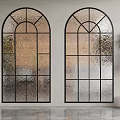 modern window curved window aluminum alloy window 3d model