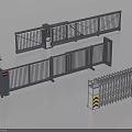Public Facility Access Control Systems With Barrier Gates And Retractable Security Gates 3d model