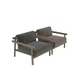Minimalist Single Sofa With Wooden Frame And Light Gray Fabric Upholstery