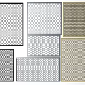 Different Metal Fencing Mesh Patterns In Black Silver And Gold Colors