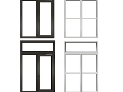 Durable Energy Efficient Casement Windows With Modern Design And Various Colors 3d model
