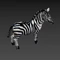 Realistic Zebra Figure With Black And White Stripes Standing Pose