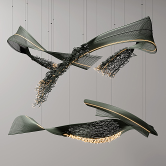 Modern shaped chandelier art chandelier 3d model