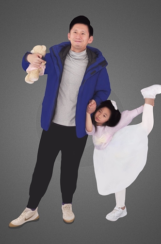 father-daughter child father 3d model