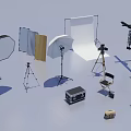Commercial Photography Equipment Including Studio Lights Reflectors Tripods Softboxes And Backdrop Stands