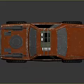 Red Off Road Tank With Weapons Roof Equipment Large Tires And CS Logo Design