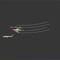 Three Model Airplanes Flying With Flight Trails On Dark Background 3d model