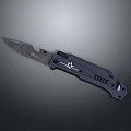 SOG Folding Knife With Black Handle Serrated Blade And Emblem Design