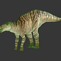 Detailed Prehistoric Dinosaur With Striped Skin Open Mouth And Standing Stance