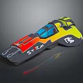 Colorful Sporty Racing Car With Yellow Red Black Body And STR Logo
