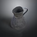 Vintage Metal Pitcher A Practical Household Item With Textured Surface And Classic Design