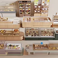 Modern Dessert Bakery Bread Display Rack Cake Display Cabinet Baking Store Shelf Dessert Display Rack Freezer Refrigerator 3d model
