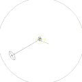 Outdoor Standing Light Illuminating Lawn With Radiant Fan Shaped Light Beams
