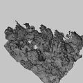 Vibrant Abstract Leaf Sculpture With Metallic Texture On Dark Decorative Base