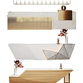 Light Luxury Reception Desk Front Desk 3d model