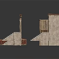 Building Models Featuring Roof Stairs Door Frames Stone And Wooden Components
