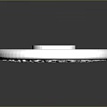 Modern Minimalist Silver Metal Chandelier With Circular Pattern And Central Hole