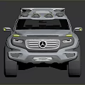 Silver SUV With Roof Rack Yellow Accents LED Headlights And Distinctive Wheels