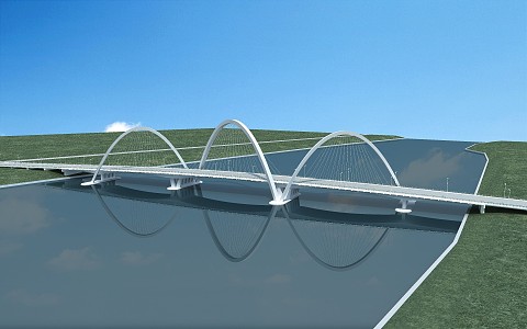 Bridge Overpass Bridge Suspension Bridge Cable-stayed Bridge Overpass 3d model